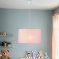 Hängelampe Kinder Baby Rosa Ø 40 cm rund Stoffschirm von TK Lighting