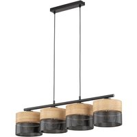 Hängelampe Schwarz Natur E27 4-flammig länglich B: 94 cm Hängelampe Schwarz Natur E27 4-flammig länglich B: 94 cm von TK Lighting