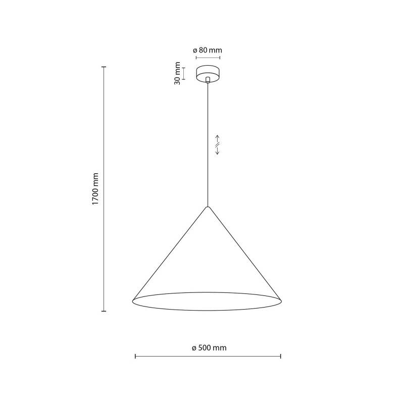 Hängeleuchte Cono, 1-flammig, Ø 50 cm, schwarz, E27 von TK Lighting