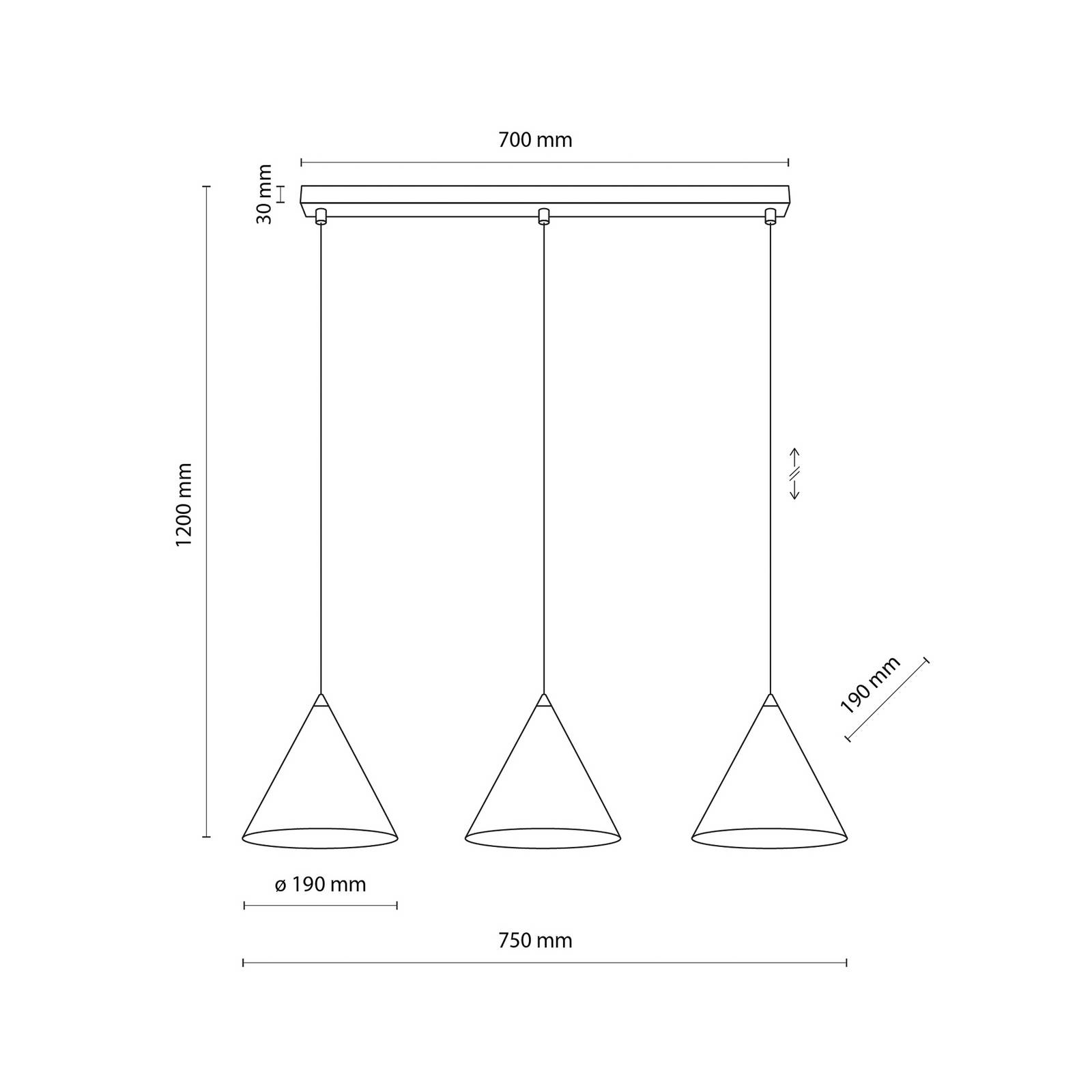 Hängeleuchte Cono, 3-flammig, schwarz, E27 Hängeleuchte Cono, 3-flammig, schwarz, E27 von TK Lighting