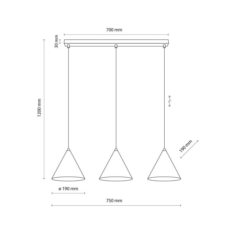 Hängeleuchte Cono, 3-flammig, schwarz, E27 Hängeleuchte Cono, 3-flammig, schwarz, E27 von TK Lighting