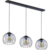 Hängeleuchte Metall Glas 3-flammig Schwarz Grau E27 von TK Lighting