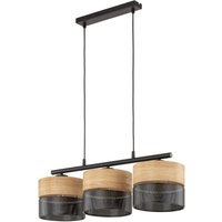 Hängeleuchte Modern länglich 3-flammig Schwarz Natur E27 von TK Lighting