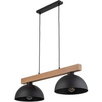 Hängeleuchte Schwarz Metall Holz länglich E27 Esszimmer von TK Lighting