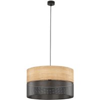 Hängeleuchte Schwarz Natur Ø 50 cm verstellbar 3x E27 Modern von TK Lighting