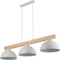 Hängeleuchte Weiß Metall Holz 3-flammig 118 cm breit E27 Hängeleuchte Weiß Metall Holz 3-flammig 118 cm breit E27 von TK Lighting