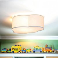 Kinderzimmerleuchte Grau Stoff Grau flach 2x E27 Wolke von TK Lighting