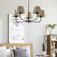 Kronleuchter Modern Metall Stoff Schirm 5-flammig E27 Kronleuchter Modern Metall Stoff Schirm 5-flammig E27 von TK Lighting