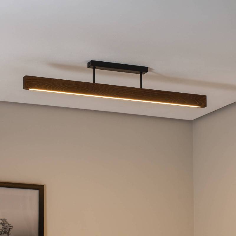 LED-Holzdeckenleuchte Teo, walnuss, 96 cm, 3000 K von TK Lighting