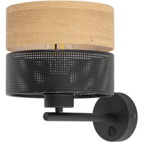 Moderne Wandlampe mit Schalter E27 Schwarz Natur Holz Optik Moderne Wandlampe mit Schalter E27 Schwarz Natur Holz Optik von TK Lighting