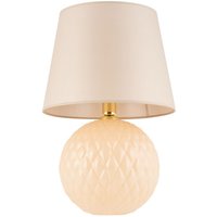 Nachttischlampe Glas Stoff 60 cm Klassisch E27 Ecru Beige von TK Lighting