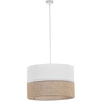 Pendelleuchte Weiß Braun rund Ø 50 cm Boho Jute Stoff Pendelleuchte Weiß Braun rund Ø 50 cm Boho Jute Stoff von TK Lighting
