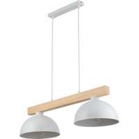 Pendelleuchte Weiß Metall Holz länglich E27 Skandi Pendelleuchte Weiß Metall Holz länglich E27 Skandi von TK Lighting
