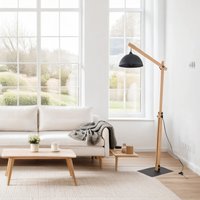 Stehlampe 180 cm hoch E27 verstellbar Holz Metall Stehlampe 180 cm hoch E27 verstellbar Holz Metall von TK Lighting
