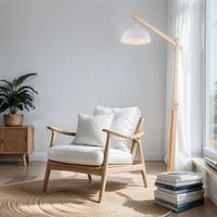 Stehleuchte Holz Metall 180 cm verstellbar Weiß Natur Stehleuchte Holz Metall 180 cm verstellbar Weiß Natur von TK Lighting