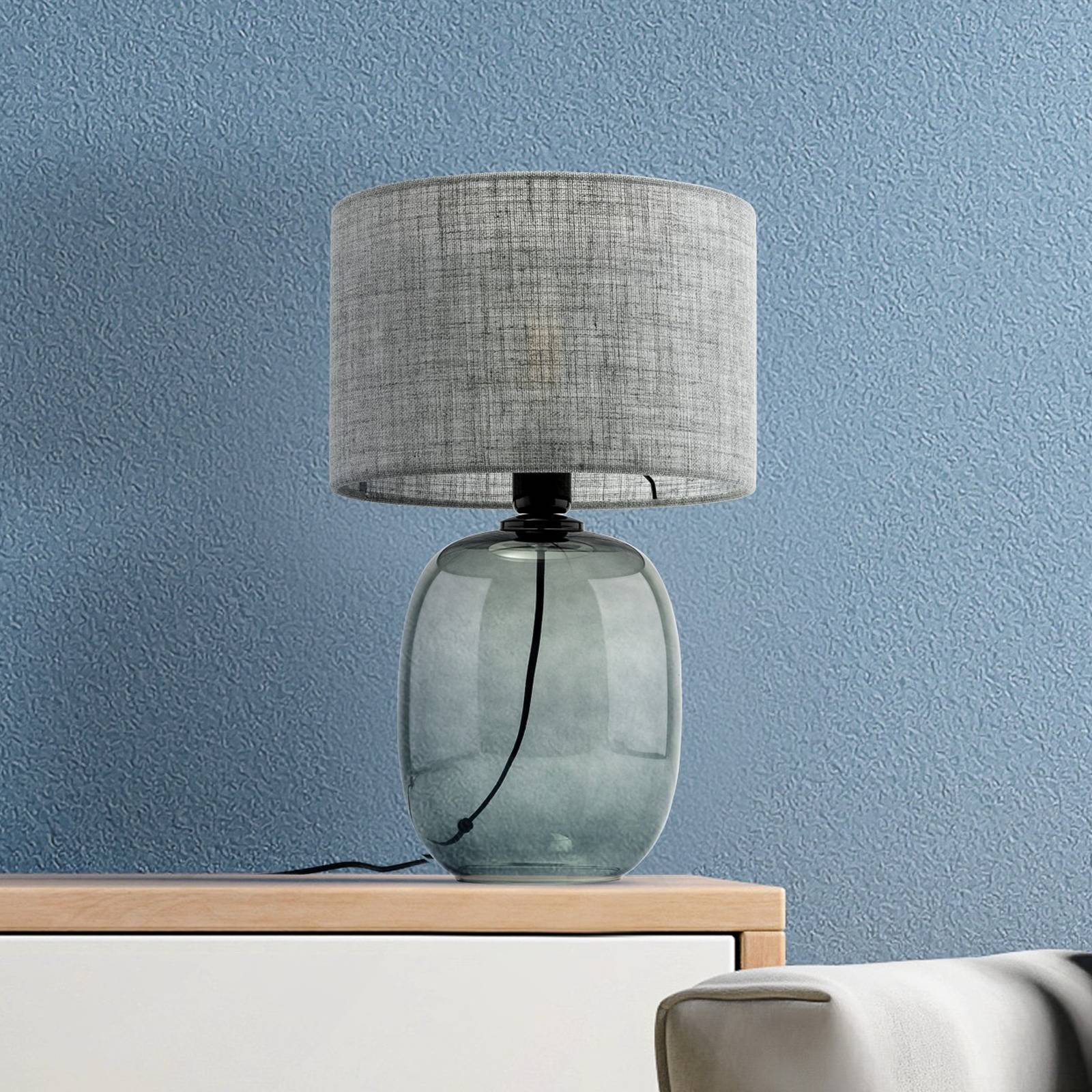 Tischlampe Melody, Höhe 48 cm, Glas rauchgrau, Textil grafit Tischlampe Melody, Höhe 48 cm, Glas rauchgrau, Textil grafit von TK Lighting