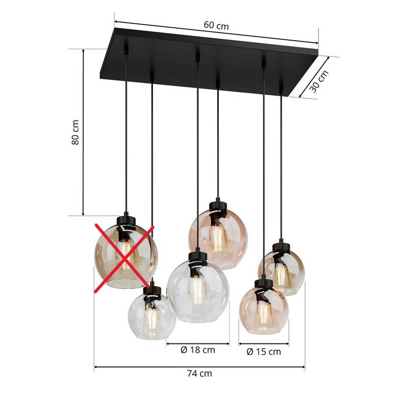 Tk Lighting Cubus 2164 Hängeleuchte Deckenlampe Pendelleuchte Siehe Text/Foto B-Ware von TK Lighting