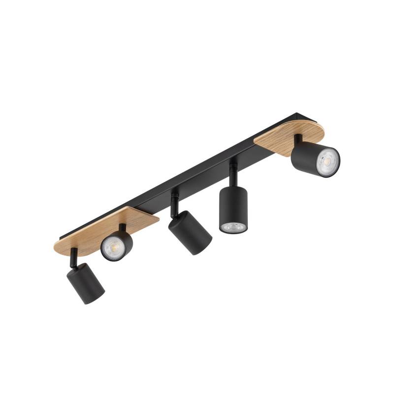 Tk Lighting Deckenspot Lampe Led Gu10 Schwarz Holz Hell Fünfflammig Holz Stahl   B-Ware von TK Lighting