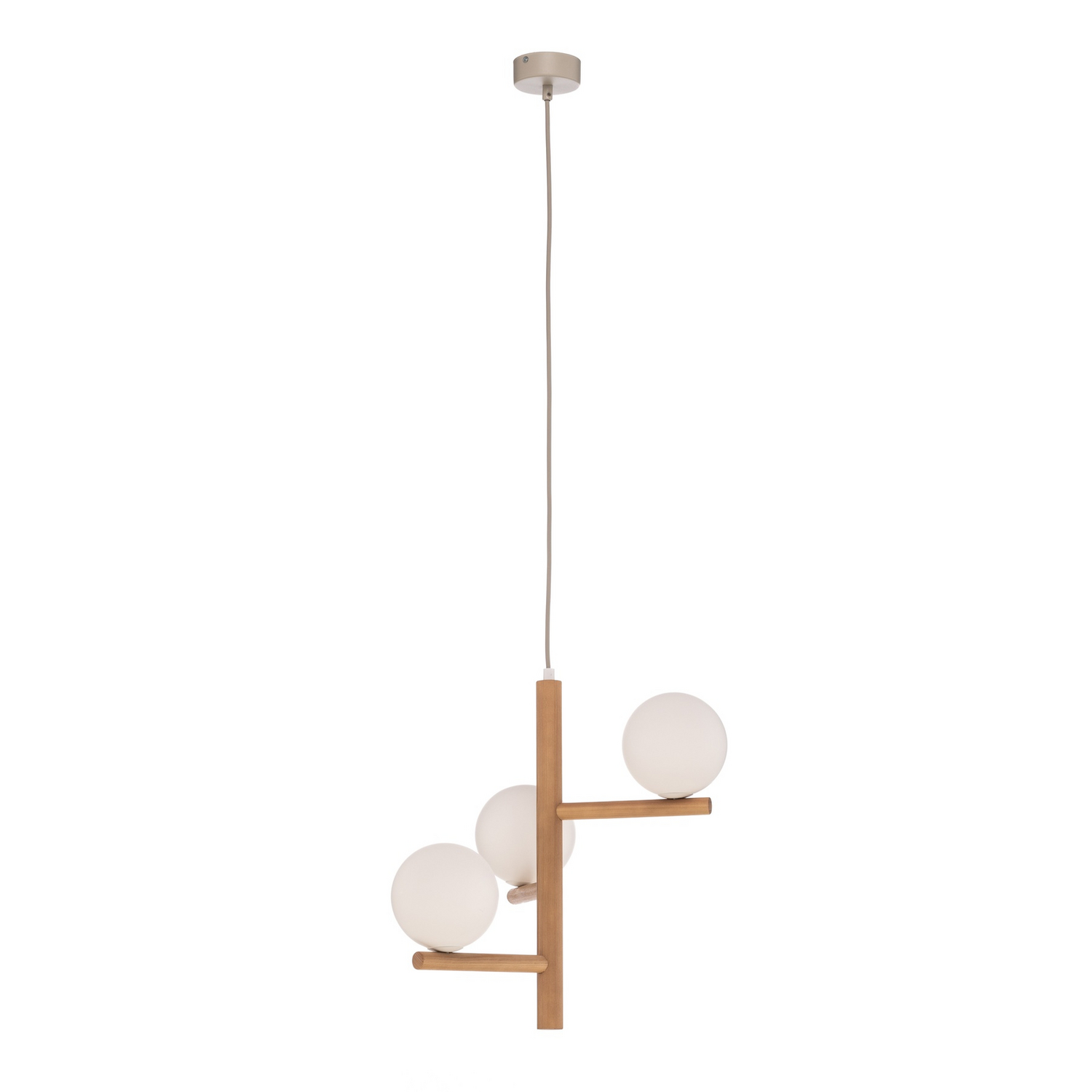 Tk Lighting Hängeleuchte Pendelleuchte Estera Opalglas Holz Weiß Dreiflammig     B-Ware von TK Lighting