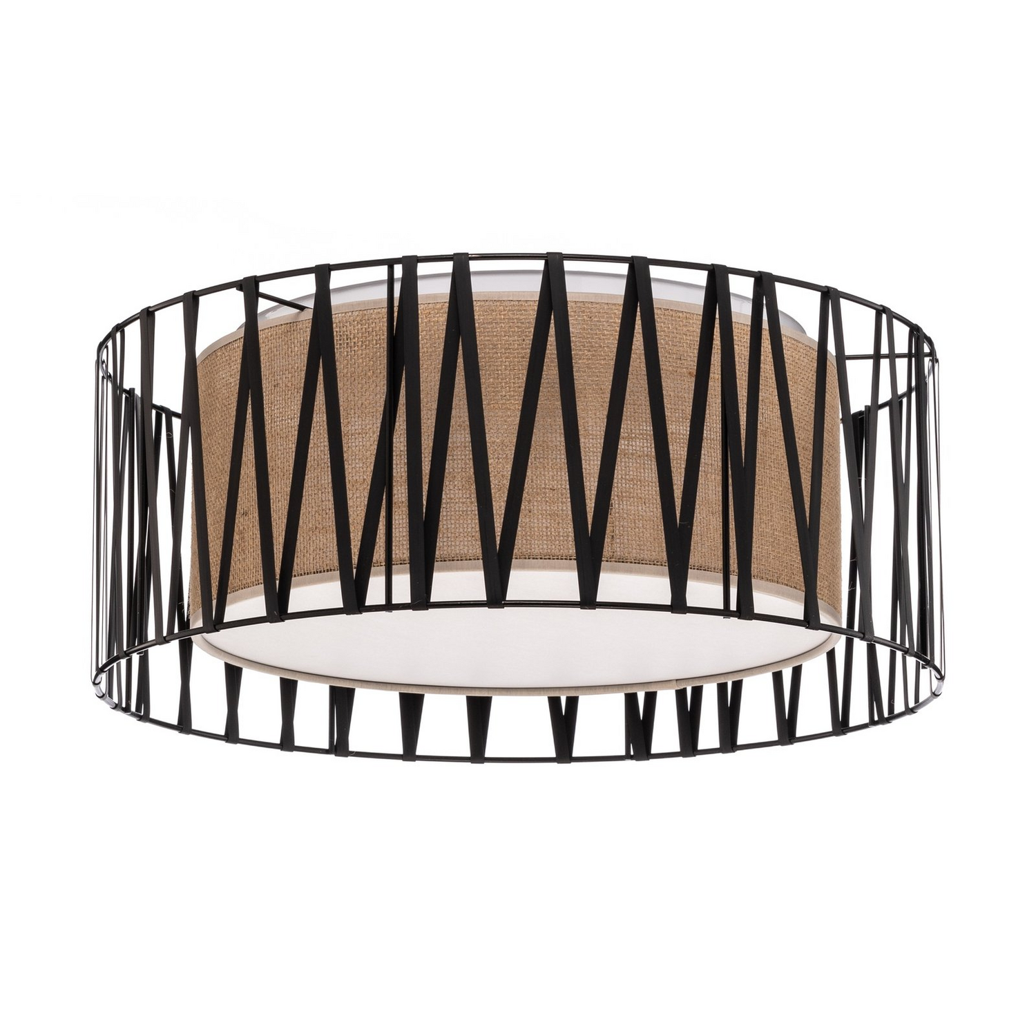 Tk Lighting Harmony Deckenleuchte Lampenschirm Jute Schwarz Natur ø 50 Cm E27 B-Ware von TK Lighting