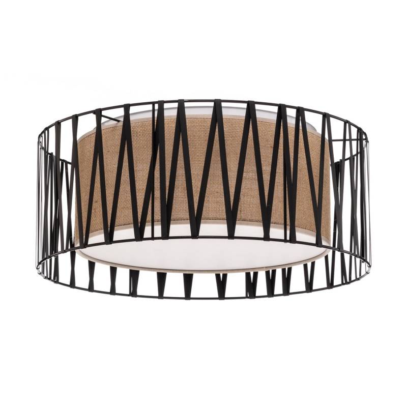 Tk Lighting Harmony Deckenleuchte Lampenschirm Jute Schwarz Natur ø 50 Cm E27 B-Ware von TK Lighting