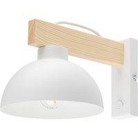 Vielseitige Wandleuchte mit Schalter Weiß Metall Holz Vielseitige Wandleuchte mit Schalter Weiß Metall Holz von TK Lighting