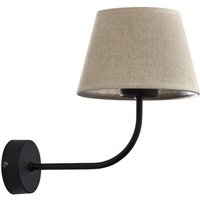 Wandlampe Stoff Metall E27 Schwarz Natur Schlafzimmer Wandlampe Stoff Metall E27 Schwarz Natur Schlafzimmer von TK Lighting