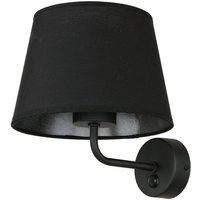 Wandlampe mit Schalter Schwarz Stoffschirm MAJA von TK Lighting
