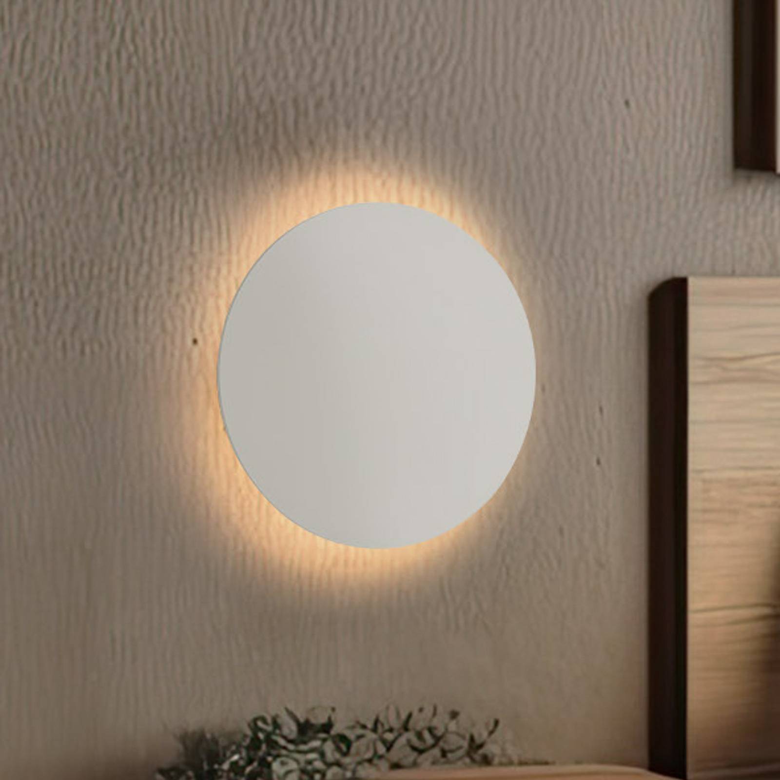 Wandleuchte Luna, beige, indirektes Licht, Ø 30 cm, Stahl von TK Lighting