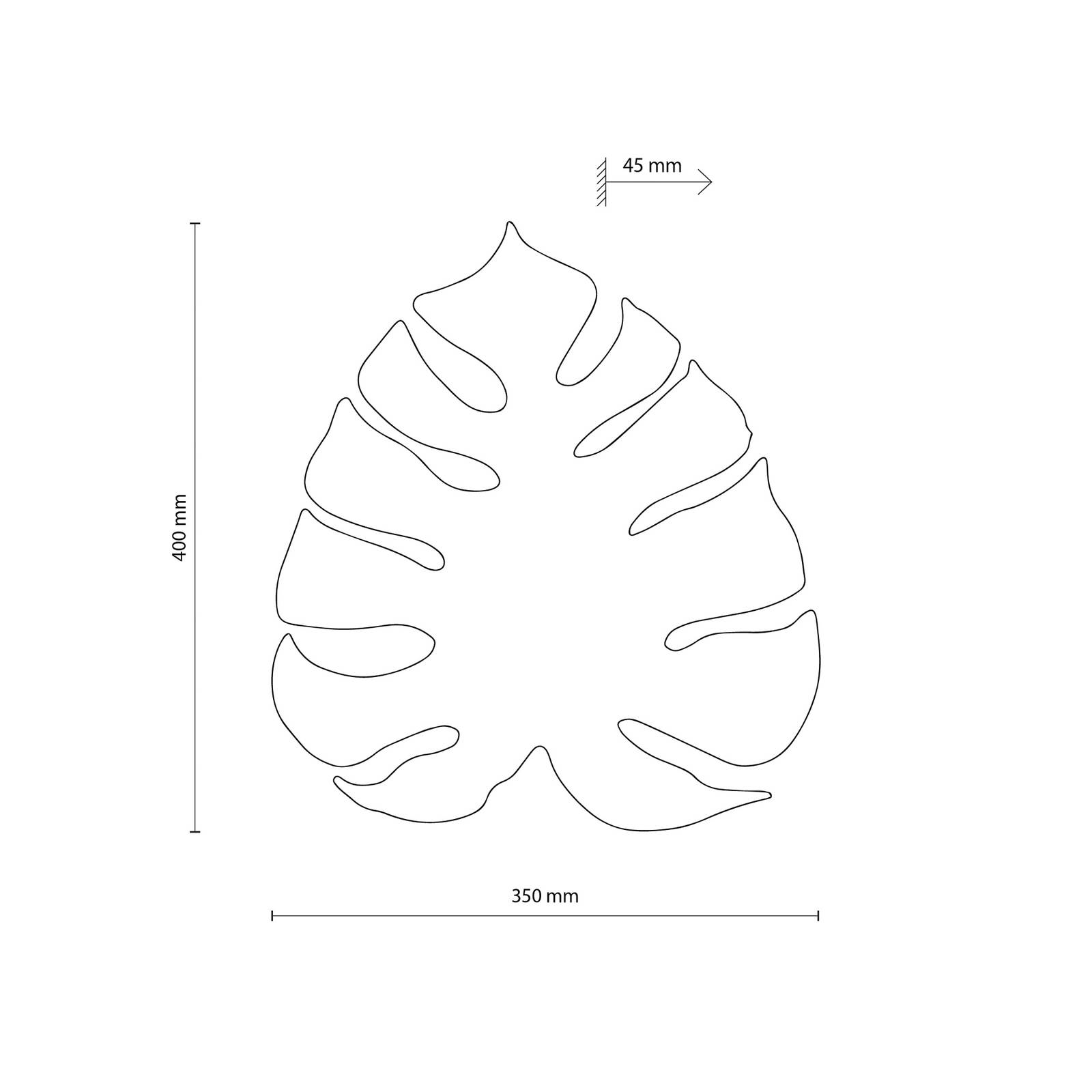 Wandleuchte Monstera, Blattform, 3 x G9, Stahl, braun von TK Lighting