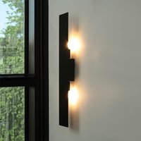 Wandleuchte Schwarz Modern Metall 50 cm lang flach eckig von TK Lighting