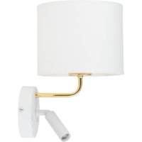Wandleuchte mit Leselampe Schalter Weiß Gold DEMETRIO Wandleuchte mit Leselampe Schalter Weiß Gold DEMETRIO von TK Lighting