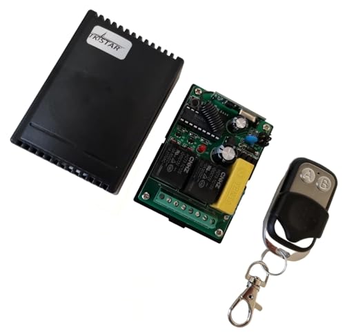 TKSTAR AC 230V 2-Kanal Funk Schalter Taster 433Mhz inkl. Handsender Fernbedienung potentialfrei paßt zu Garagentorantrieb Taster-Anschluss Hörmann, Novoferm, Normstahl, HomeLink TKSTAR AC 230V 2-Kanal Funk Schalter Taster 433Mhz inkl. Handsender Fernbedienung potentialfrei paßt zu Garagentorantrieb Taster-Anschluss Hörmann, Novoferm, Normstahl, HomeLink von TKSTAR