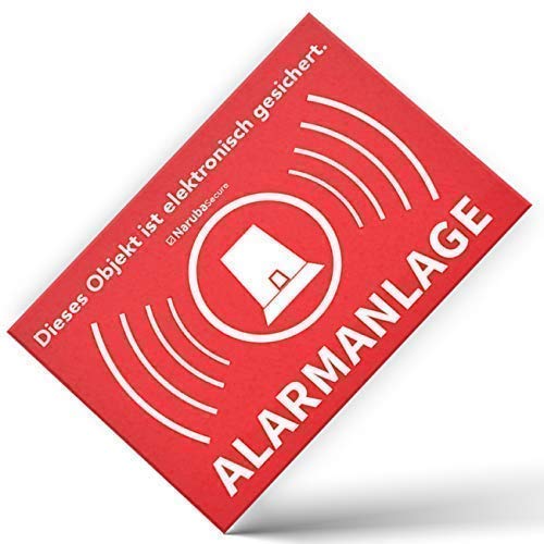 10 Stück - Alarm Aufkleber Alarmanlage - Achtung Alarmgesichert – Schild – Sticker (Hinweisschild – Warnschild – Warnhinweis) für Türen, Fenster, Tore – (5 cm x 3,5 cm) von TK THERMALKING