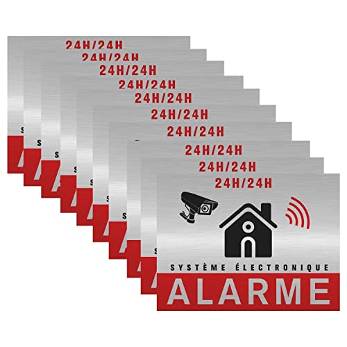 Alarm-Aufkleber für Zuhause – Etikett unter Videoüberwachung, selbstklebend, Aluminium, 8,5 x 5,5 cm (10) von TK THERMALKING