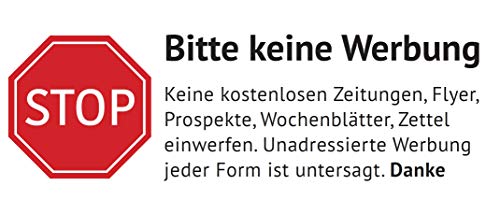 Keine Werbung Aufkleber in Weiss - Schild – Folie - Sticker (Stop Bitte Keine Kostenlose Zeitung, Reklame, Flyer, Werbung einwerfen) für den Briefkasten (1) von TK THERMALKING