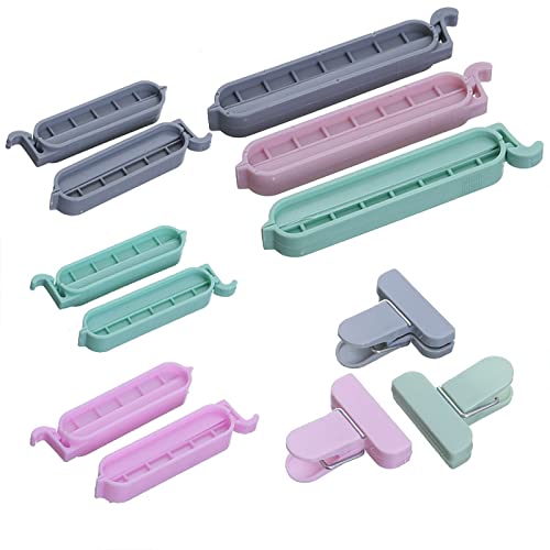 12Pcs Verschlussclips, Kunststoff Verschließen Tüte Clips Plastikbeutel Klemmen für Lebensmittel und Snacks Lagerung von TK28MN