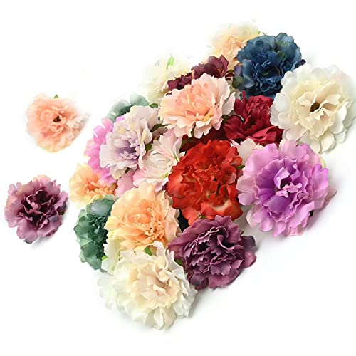 30 Stück Künstliche Blumen, Bunt Kunstblumen Köpfe 5,5cm, Seide Kunstblumen Seidenblumen Köpfe Deko for Basteln Scrapbooking Hochzeit Party Home Deko von TK28MN