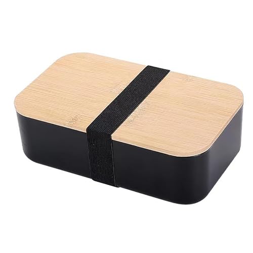 Bento Lunch Box 1000ml mit 3-teiligem Besteck-Set - auslaufsichere Lunchbox im japanischen Stil Schule & Arbeit, für Kinder & Erwachsene, BPA-frei - Box mit Bambusdeckel für den Transport von TK28MN