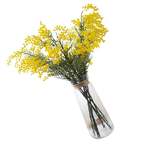 Mimosa Künstliche Seidenblumen, Äste, Spray, Pudica-Akazienstrauß, Heimdekoration, Hochzeit, Gelb, 8 Stück von TK28MN