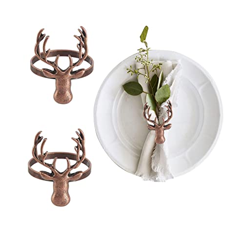 Serviettenringe, 2 Stück Weihnachten Serviettenringe Hirsch Serviettenringe Serviettenringe Rentier Napkin Rings für Weihnachten Abendessen Party von TK28MN