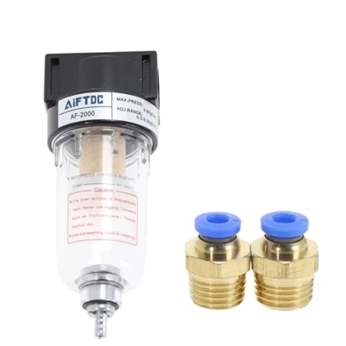 AF2000 1/4" Luftkompressorfilter Wasser-Ölabscheider Regler AFR2000 Luftaufbereitung(AF w (PC4-02x2),1 Set) von TKADXPJE