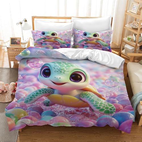 TKCQX KinderbettwäSche 100x135 Cartoon SchildkröTe BettwäSche-Sets Buntes SchildkröTen BettwäSche Kinder Junge MäDchencBettbezug aus Mikrofaser mit ReißVerschluss mit Kissenbezug 40x60 cm TKCQX KinderbettwäSche 100x135 Cartoon SchildkröTe BettwäSche-Sets Buntes SchildkröTen BettwäSche Kinder Junge MäDchencBettbezug aus Mikrofaser mit ReißVerschluss mit Kissenbezug 40x60 cm von TKCQX