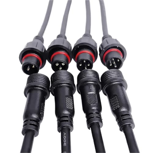 5/20 Stück M16 wasserdicht 2 3 4 5 Pin IP65 Kabel Draht for LED-Streifen männlich und weiblich Jack 22 mm Mutter Stecker 20 cm Außendurchmesser 6 mm(Male Female,5 PCS_5P) von TKGMGTN