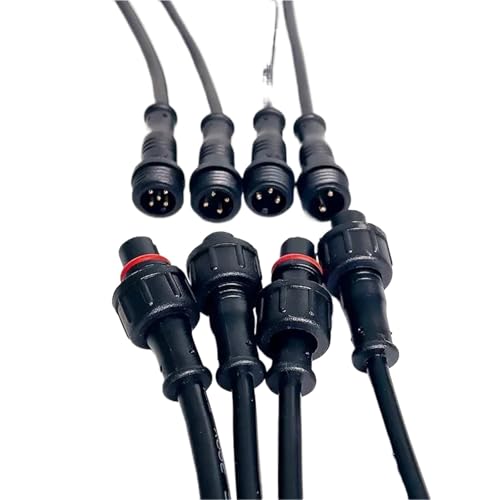 5/20 Stücke M12 Wasserdicht 2 3 4 5Pin IP65 Kabel Draht for LED Streifen Stecker und Buchse 20 cm Länge Stecker Kleine Größe Kopf(Male Female,20 PCS_2P) von TKGMGTN