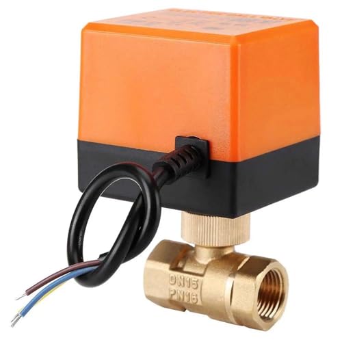 Elektrischer motorisierter 2-Wege-Kugelhahn aus Messing DN15/DN20/DN25 AC 220 V | 12V Magnetwasserventil mit Stellantrieb(DC12V DN20) von TKGMGTN