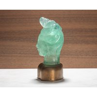 Vintage Geschnitzte Kristall Kwan-Yin Guan Yin Deity Göttin Skulptur von TKHvintage