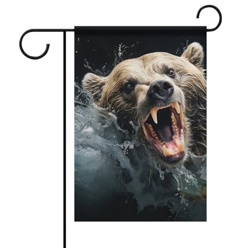 Bär hält Fisch Frühling Sommer Gartenflaggen 30,5 x 45,7 cm, doppelseitig für draußen, saisonale Outdoor-Flaggen und Banner für Terrasse, Hof, Deck, Veranda, Garten, Terrasse, Balkon, Rasen Bär hält Fisch Frühling Sommer Gartenflaggen 30,5 x 45,7 cm, doppelseitig für draußen, saisonale Outdoor-Flaggen und Banner für Terrasse, Hof, Deck, Veranda, Garten, Terrasse, Balkon, Rasen von TKJMCSW