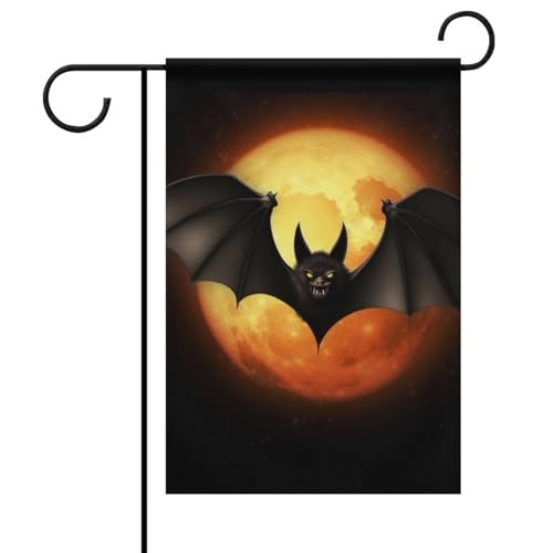 Halloween-Fledermaus-Gartenflaggen, 30,5 x 45,7 cm, doppelseitig für draußen, saisonale Outdoor-Flaggen und Banner für Terrasse, Hof, Deck, Veranda, Garten, Terrasse, Balkon, Rasen, Heimdekoration Halloween-Fledermaus-Gartenflaggen, 30,5 x 45,7 cm, doppelseitig für draußen, saisonale Outdoor-Flaggen und Banner für Terrasse, Hof, Deck, Veranda, Garten, Terrasse, Balkon, Rasen, Heimdekoration von TKJMCSW