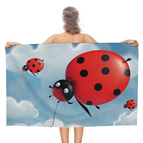 TKJMCSW Ladybug and Cloud Strandtuch, 130 x 78 cm, Pool-Handtücher, übergroß, schnell trocknend, Mikrofaser, sandfrei, saugfähig, leicht, personalisierbar, türkisches Strandtuch für Erwachsene, Reisen TKJMCSW Ladybug and Cloud Strandtuch, 130 x 78 cm, Pool-Handtücher, übergroß, schnell trocknend, Mikrofaser, sandfrei, saugfähig, leicht, personalisierbar, türkisches Strandtuch für Erwachsene, Reisen von TKJMCSW